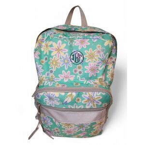 L.L.Bean Floral Mint Green Backpack
